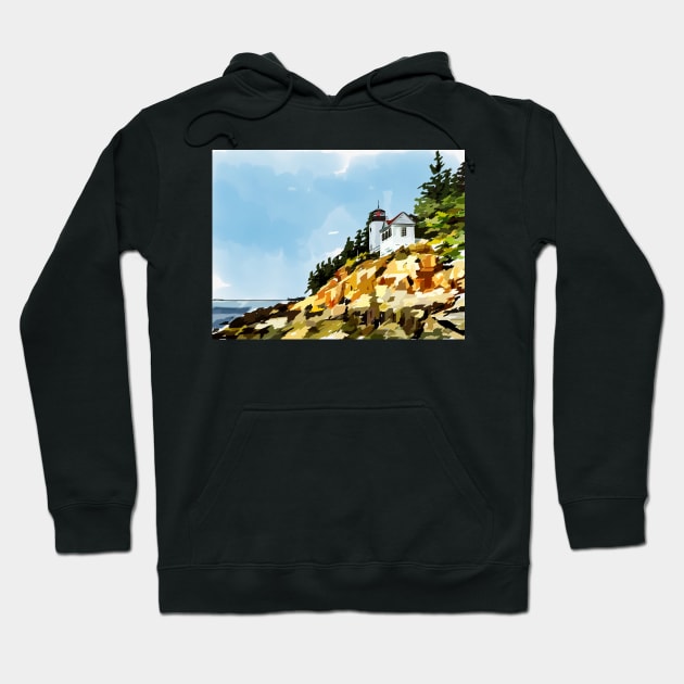 Acadia Lighthouse Hoodie by Ekalina